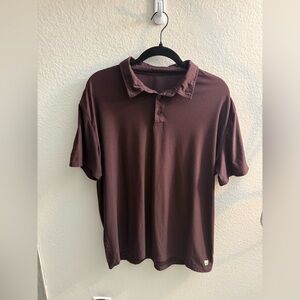 Vuori Strato Tech Polo Size L Maroon Burgundy Athletic Travel Casual Athleisure